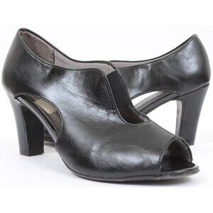 Life Stride Carla Women's 9.5 WIDE Elasticated Vegan Leather Peep Toe Heels